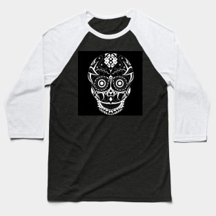 black skull ecopop Baseball T-Shirt